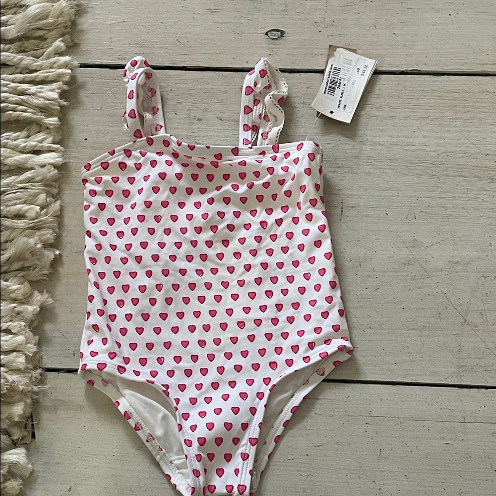 Roberta Roller Rabbit Pink Heart Kids Swim One Piece